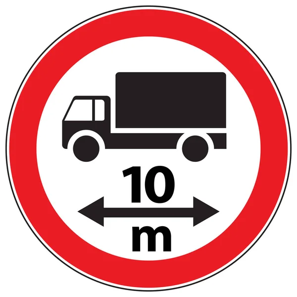 Advertencia Señal Tráfico Camión Está Prohibido — Vector de stock
