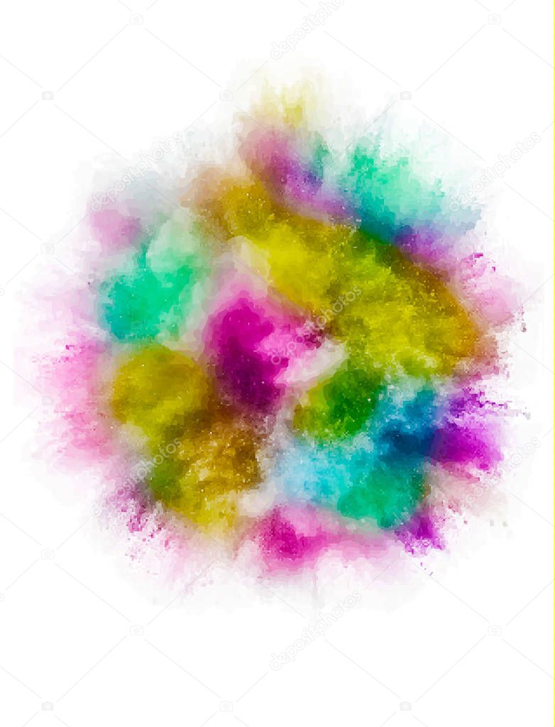 A colored explosion of powder