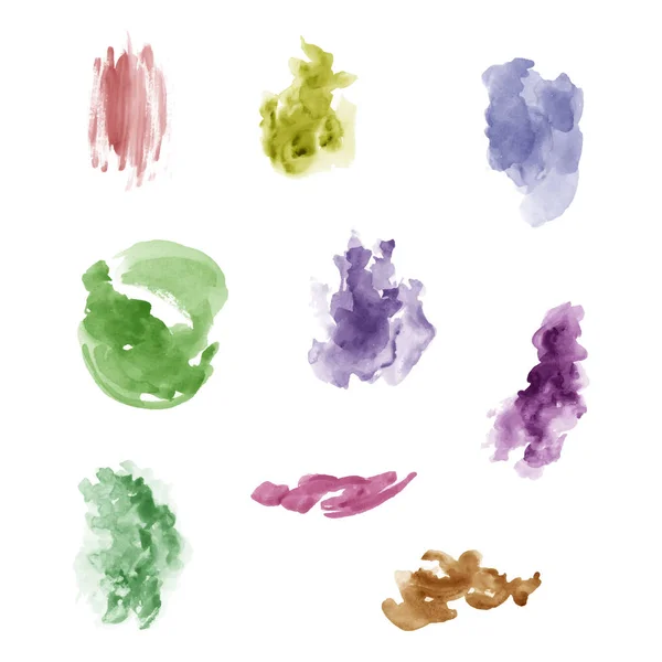 Set watercolor splashes — Stock Photo, Image