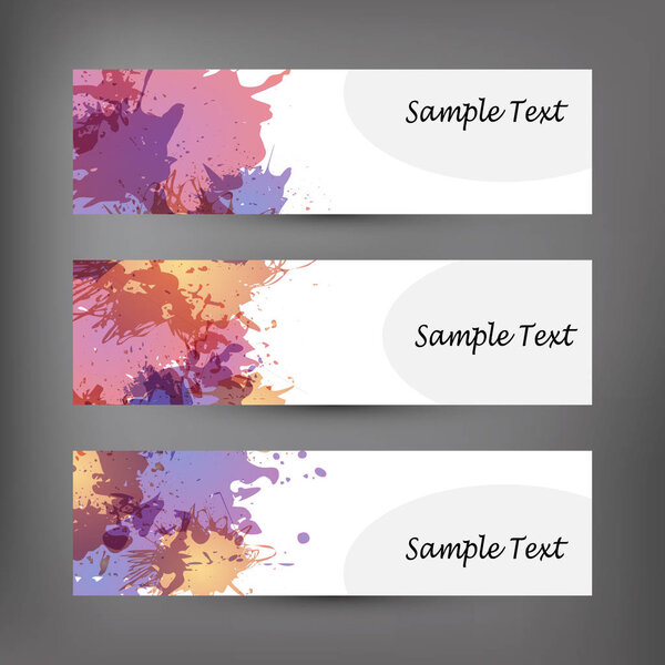 Set of abstract modern banner