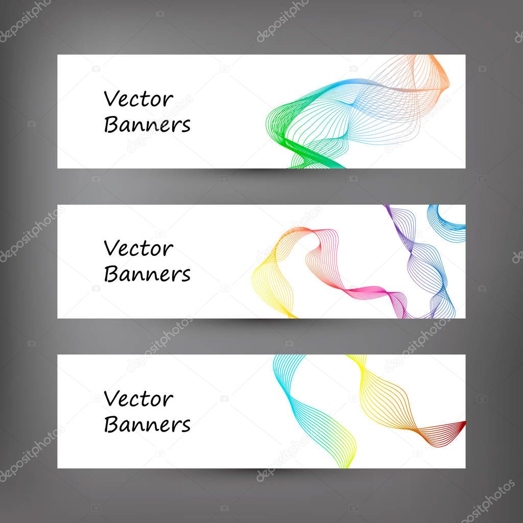 Set of abstract modern banner