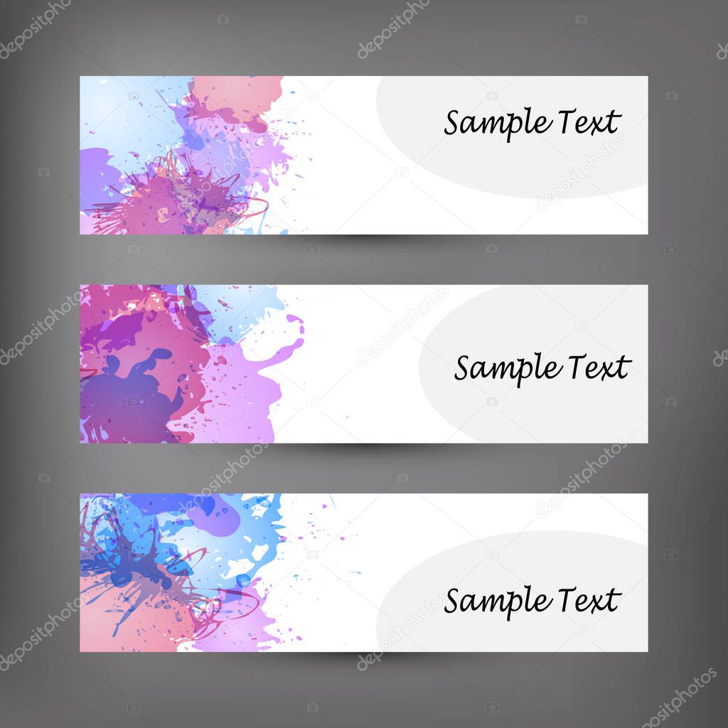 Set of abstract modern banner