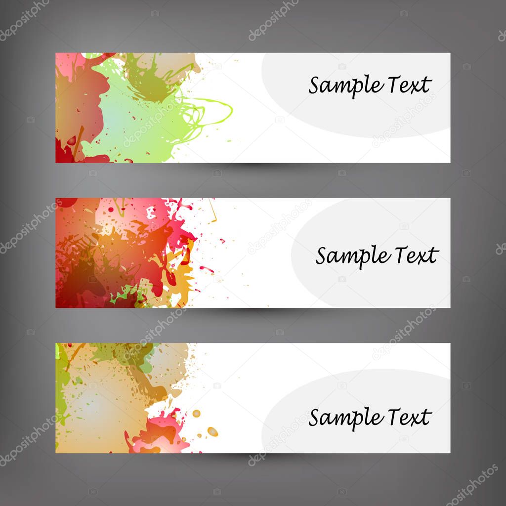 Set of abstract modern banner