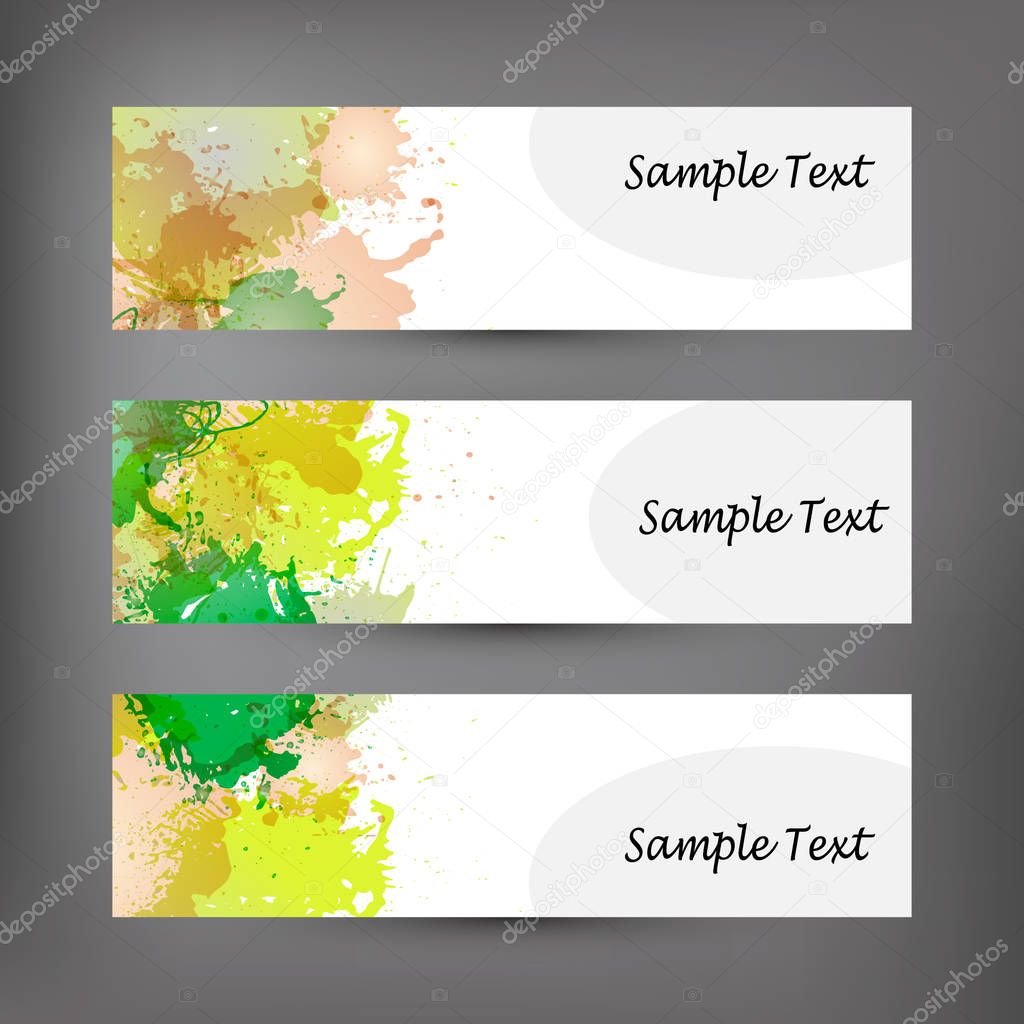 Set of abstract modern banner