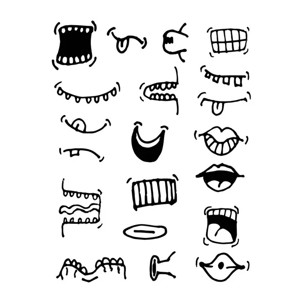 Seth doodle mouths — Stock Photo, Image