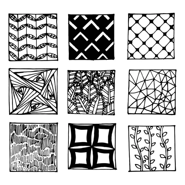 Un conjunto de patrones pintados a mano —  Fotos de Stock