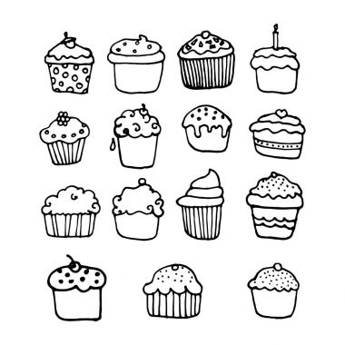 Doodle tatlılar ve pastalar