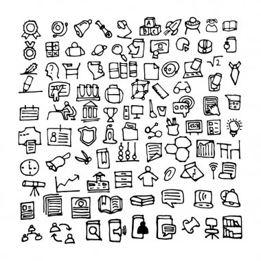 Doodle eğitim simgeler