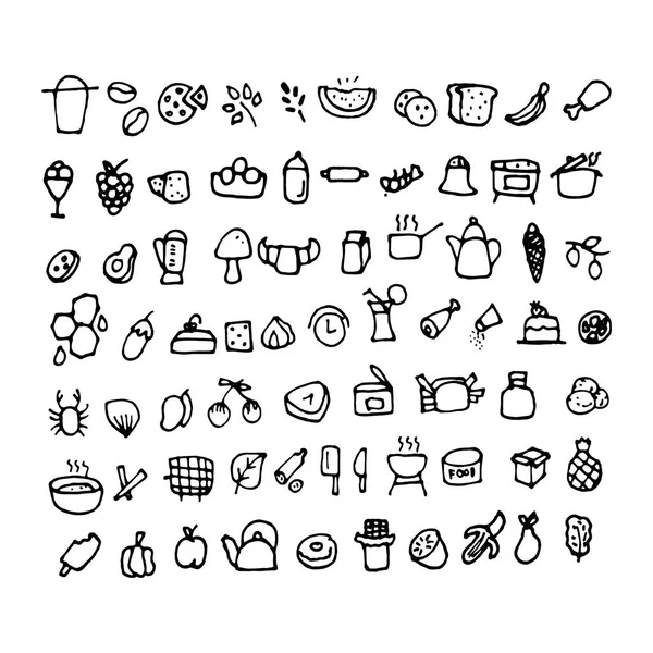 Doodle food icons — Stock Photo, Image