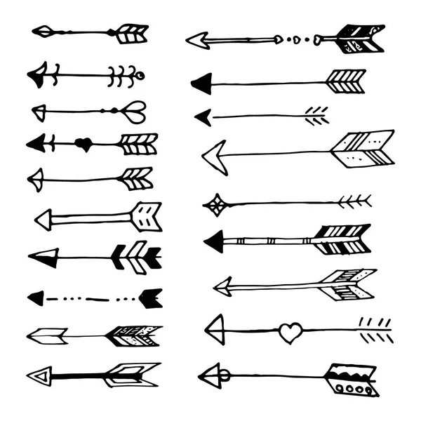 Una serie di scarabocchi di frecce vintage — Foto Stock