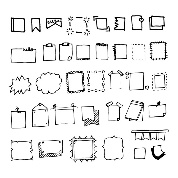 Set di cornici doodle per testo — Foto Stock