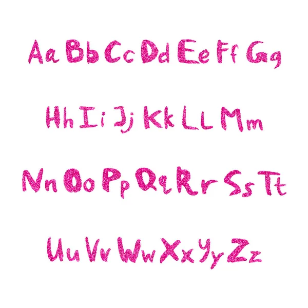 Handwritten font from glitter — Stock Vector