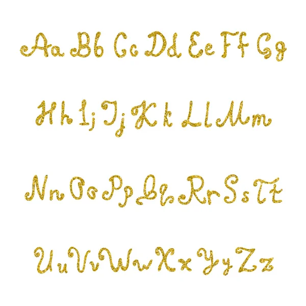 Fonte manuscrite de paillettes — Image vectorielle