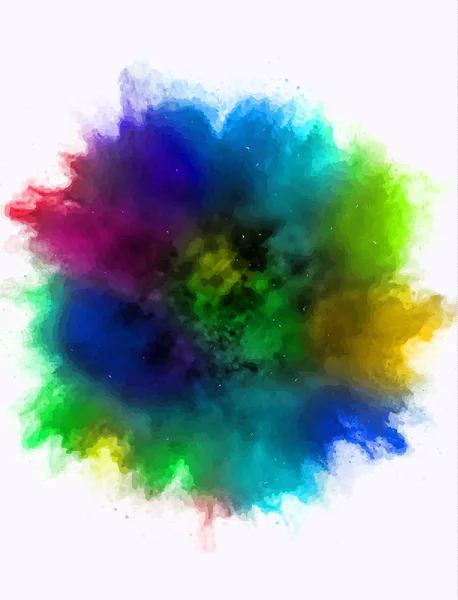 Una explosión coloreada de polvo — Vector de stock