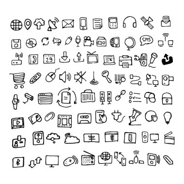 Doodle iletişim simgeler