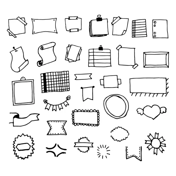 Set de marcos doodle para texto en estilo vintage — Vector de stock