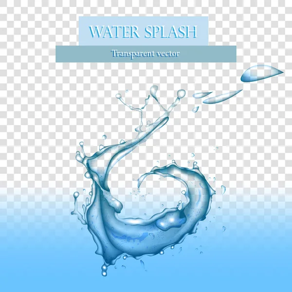 Water on a transparent background — Stock Vector