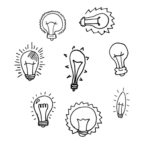 A set of doodle bulbs Royalty Free Stock Vectors