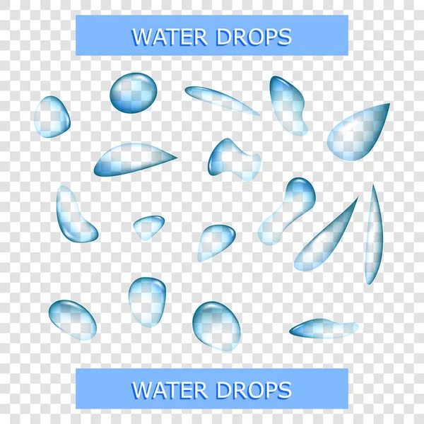 Set of water droplets Stock Vector