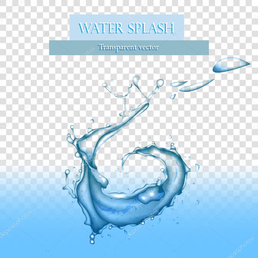 Water on a transparent background