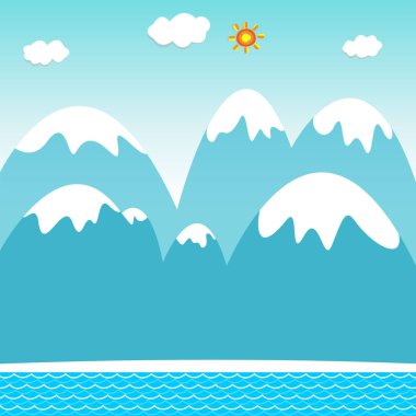 Düşen kar ile kıyı Dağları.