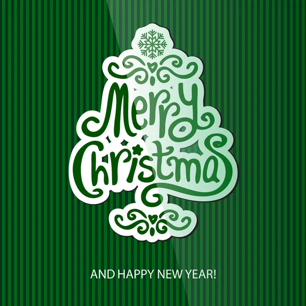 Merry Christmas lettering, vector illustration — Stock Vector