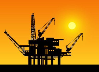 Endüstriyel tasarım için denizde petrol kuyusu.
