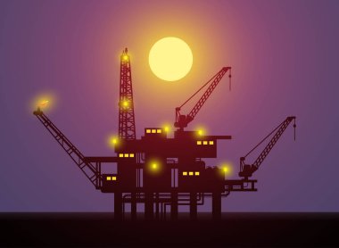  Petrol platformu gece