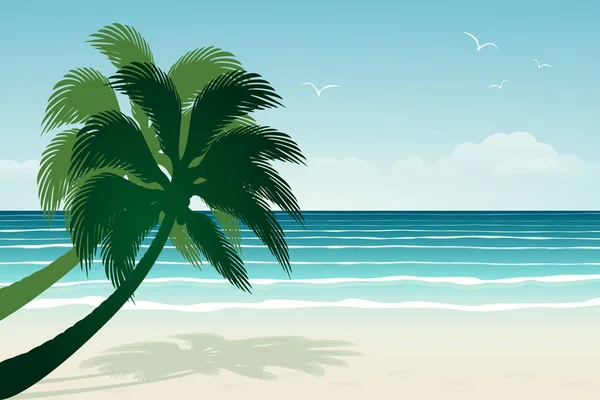 Paradise beach.vector afbeelding — Stockvector