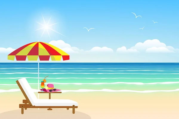 Playa Paradise. Ilustración vectorial — Vector de stock