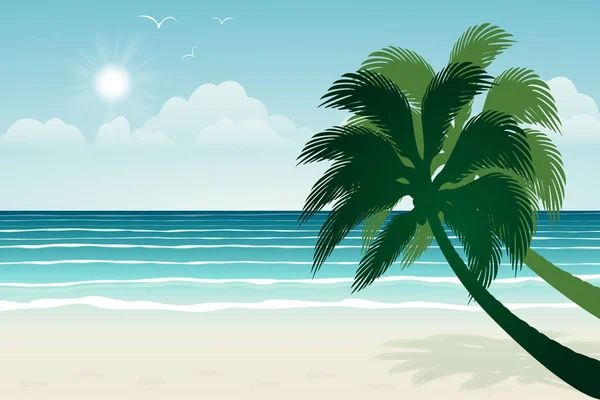 Praia do paraíso. Ilustração vetorial — Vetor de Stock