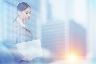 Çift pozlama fotoğraf panoramik şehir