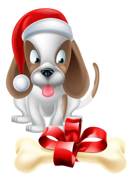Χριστούγεννα σκύλος cartoon — Διανυσματικό Αρχείο