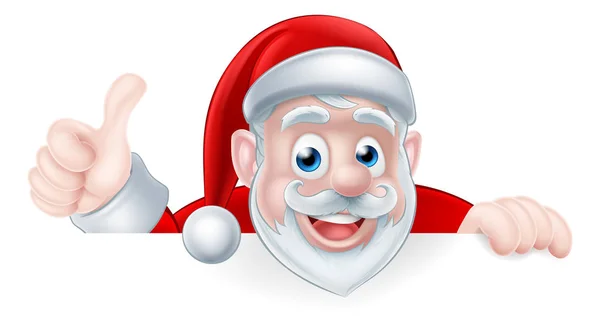 Cartoon Santa duimschroef opwaarts — Stockvector