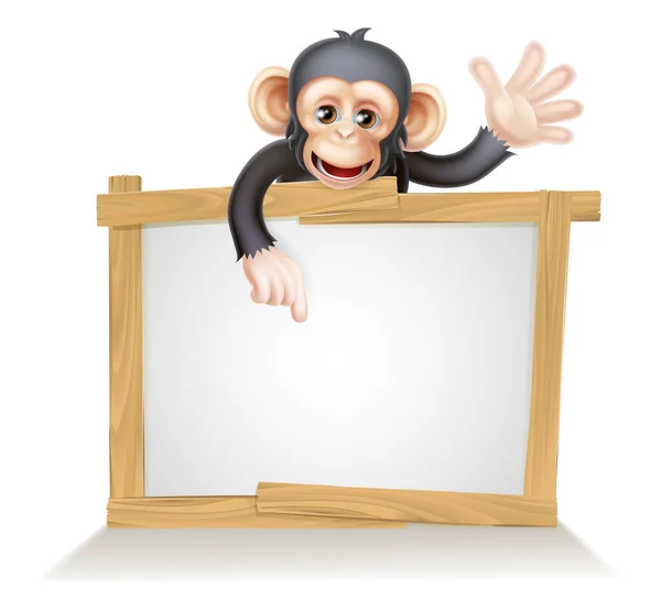 Ilustração do sinal do chimpanzé — Vetor de Stock