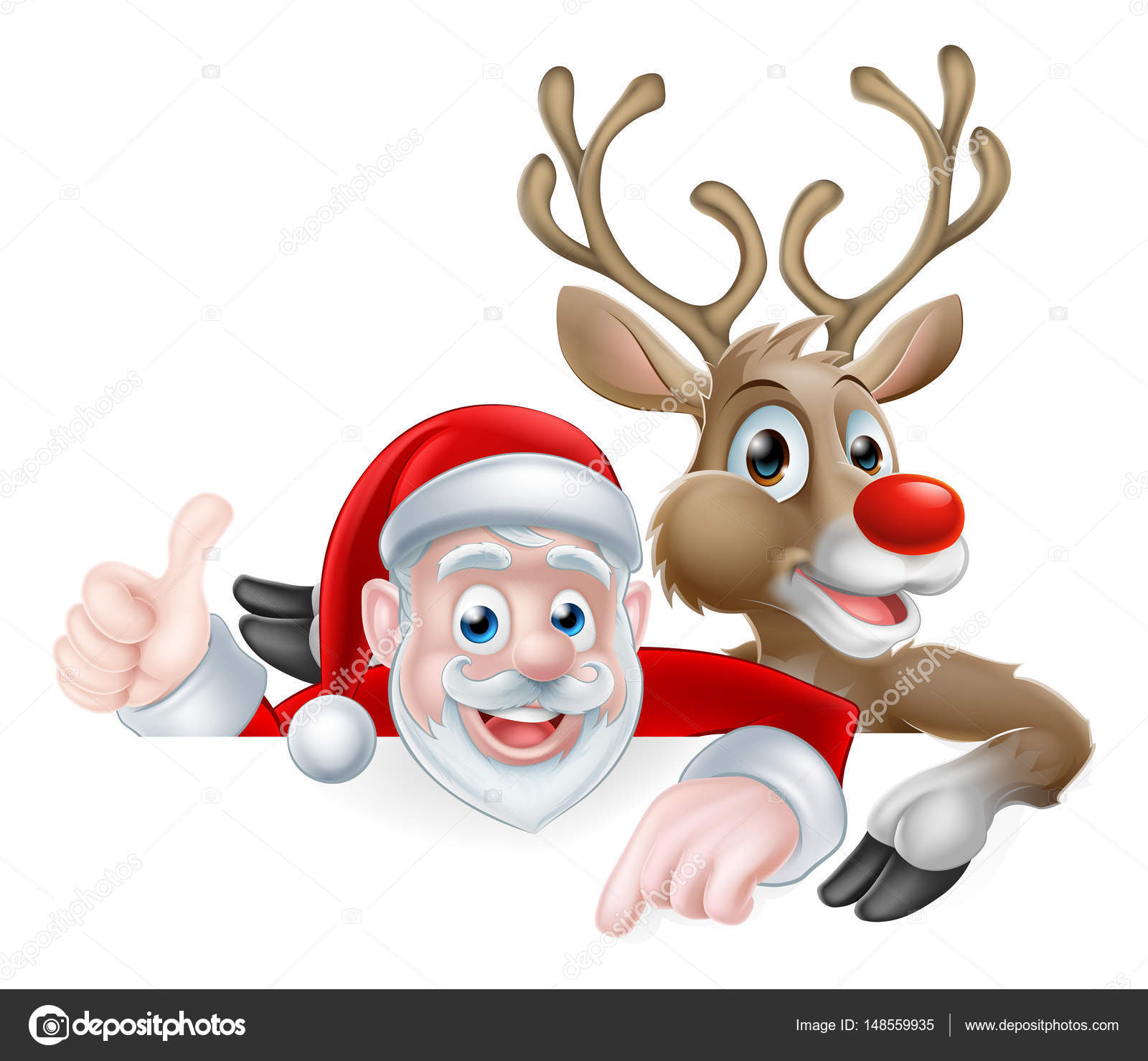 Cartoon Santa and Reindeer Stock Vector Image by ©Krisdog #148559935