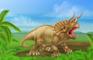 Triceratops Dinosaur Illustration vector Triceratops Dinosaur Illustration vector