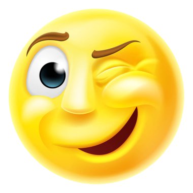 Emoji ifade göz kırpıyor