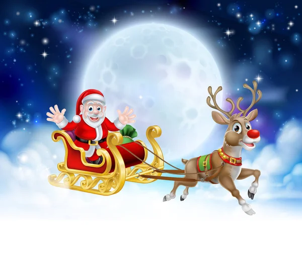 Santa Sleigh Header — Stock Vector