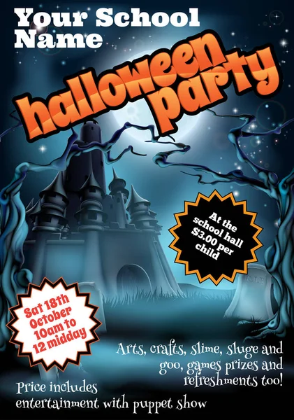 Halloween Party Flyer Poster — Stock Vector