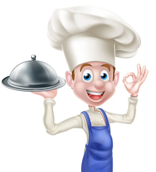 Счастливый дружественных мультфильм шеф-повар — стоковый вектор