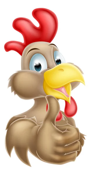 茶色の鶏の漫画 — ストックベクタ