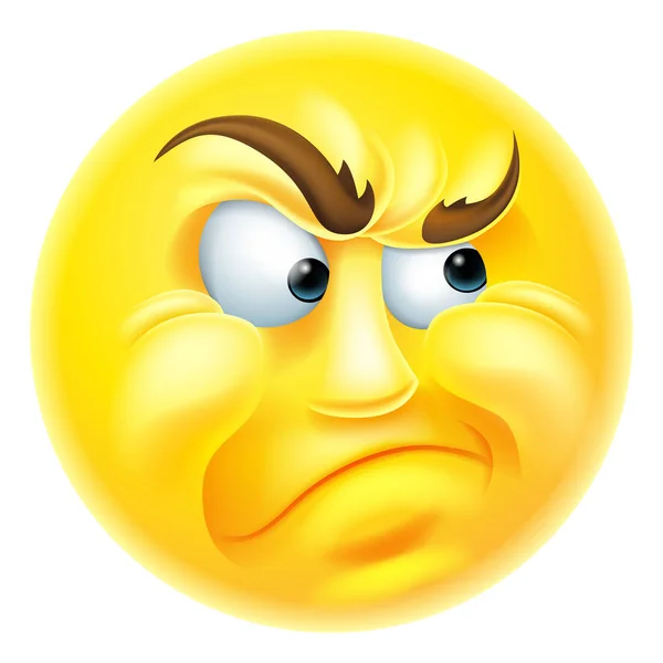 Irritado ou ciumento Emoticon Emoji — Vetor de Stock