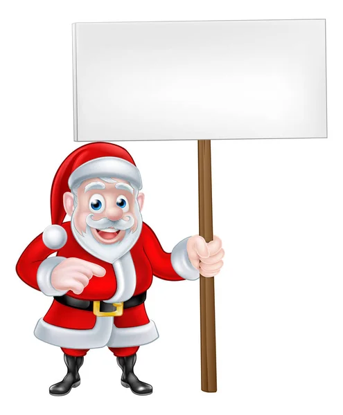 Santa drží ceduli a polohovací — Stockový vektor