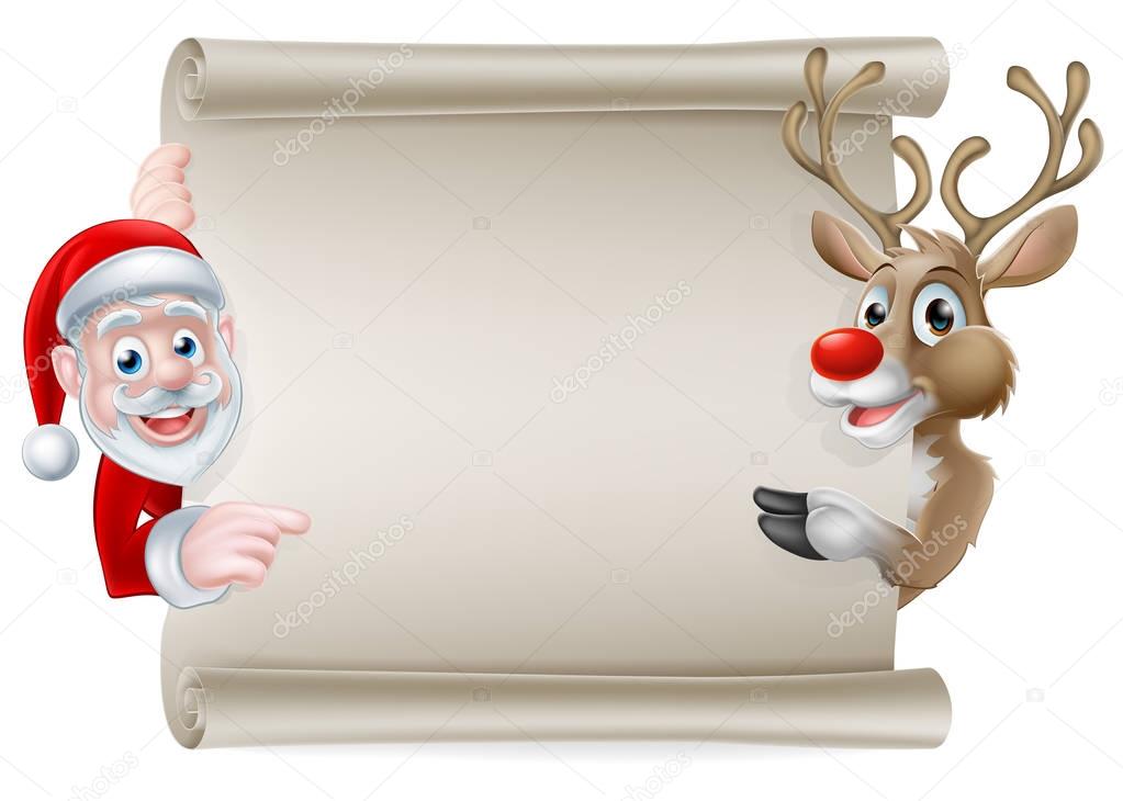 Santa Reindeer Scroll