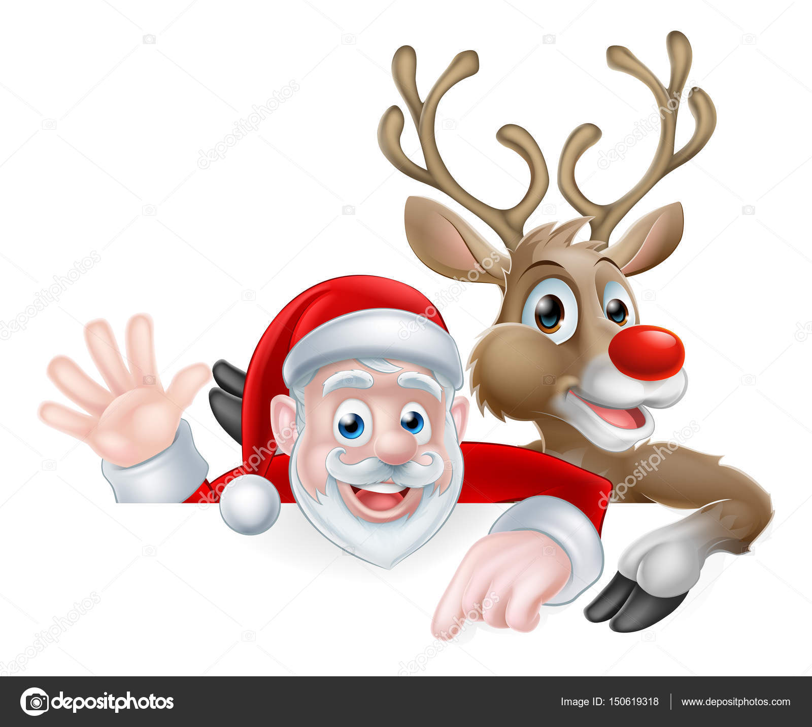 Santa and Reindeer Christmas Illustration — Stock Vector © Krisdog ...