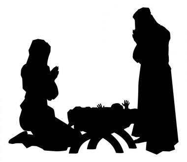 Nativity Scene Silhouettes clipart