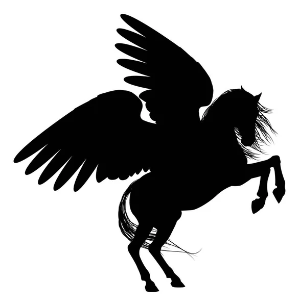 Uppfödning Pegasus siluett — Stock vektor