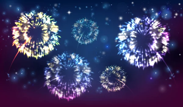 Fogos de artifício ilustração de fundo — Vetor de Stock