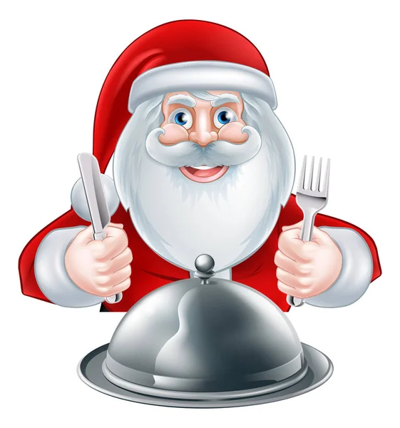 Cartoon Santa Dinner — Stock Vector